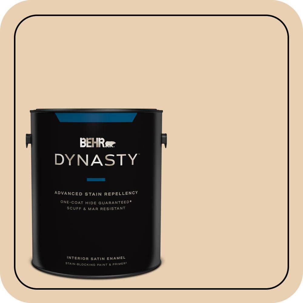 BEHR DYNASTY 1 gal. #S290-2 White Bean Hummus Satin Enamel Interior Stain-Blocking Paint and Primer
