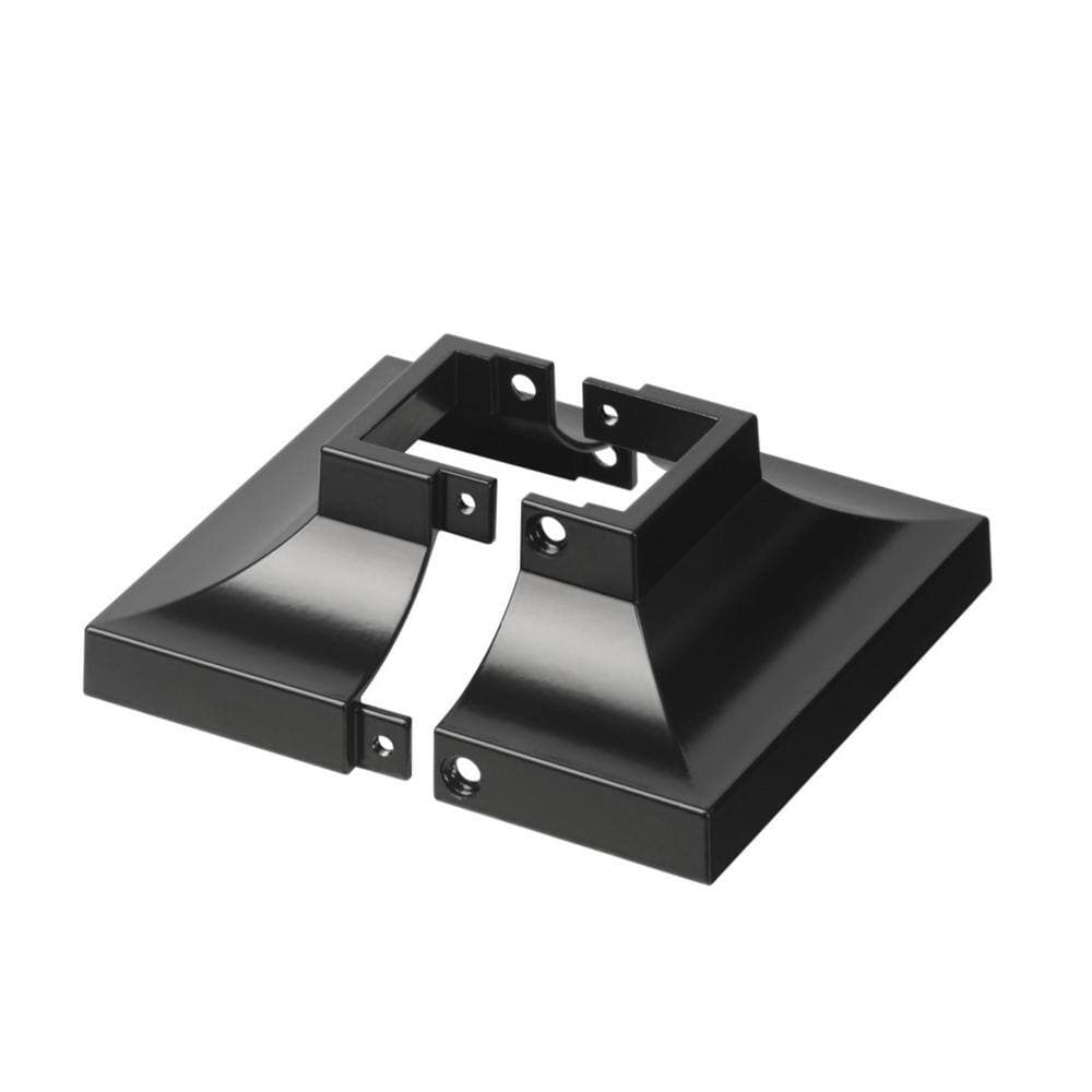 Angel Sar 1.5 x 1.5 in. Black Matal Exterior Stair Part Handrail Fitting, Aluminum Alloy Deck Post Base Cover (3)
