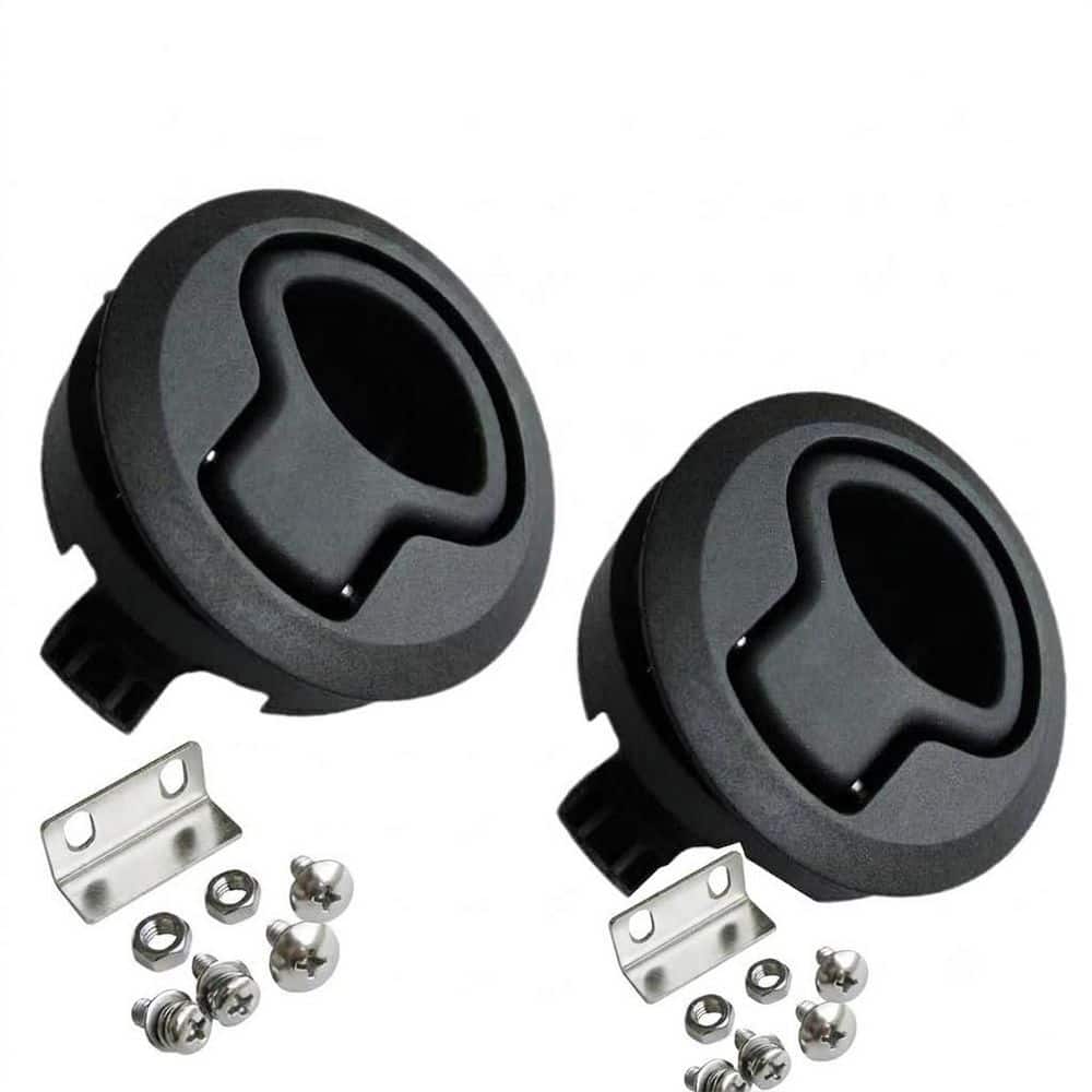 LAIFUCAM 2 in. Black Flush Spring Slam Latch Door Latch for Boat Marine RV Cabinet Magnetic Catch 2-Pack (1)