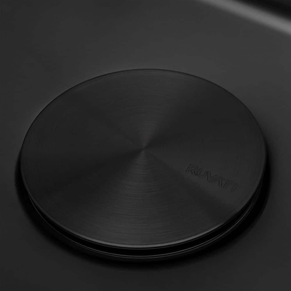 Ruvati 5 in. D Stainless Steel Gunmetal Black Decorative Drain Cover (2)