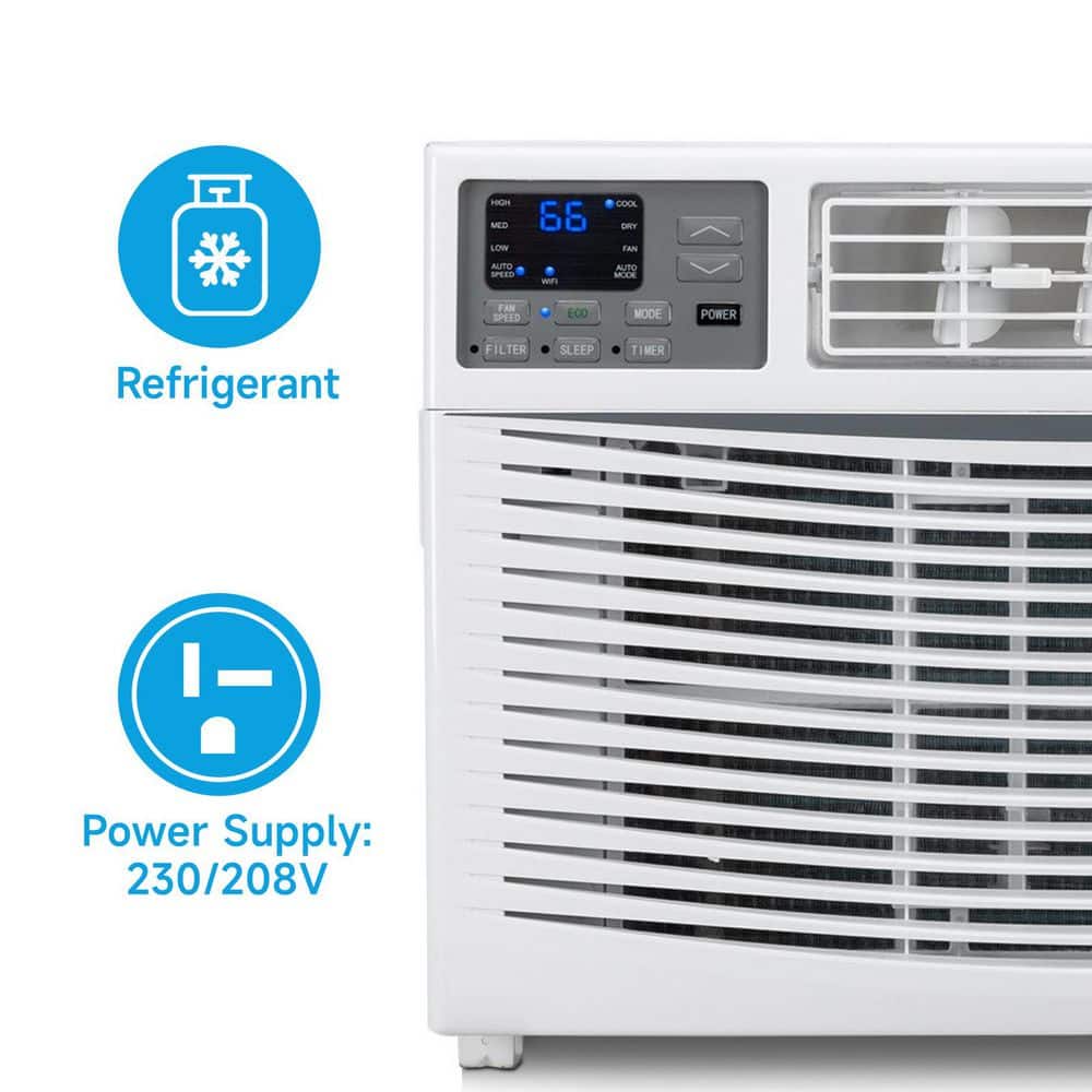 ROVSUN 24,000 BTU (DOE) 230 Volts WIFI Window Air Conditioner 1500 sq. ft. with Remote in White (3)