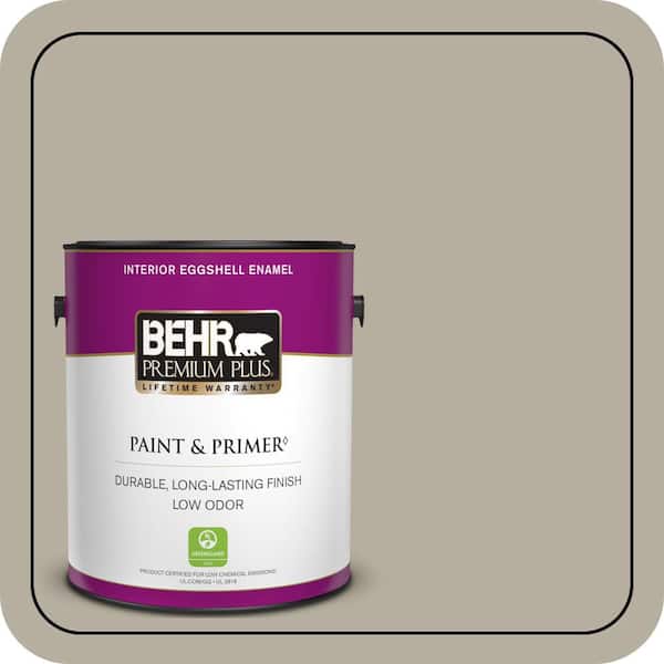 BEHR PREMIUM PLUS 1 gal. #N320-4 Camping Tent Eggshell Enamel Low Odor Interior Paint & Primer (2)