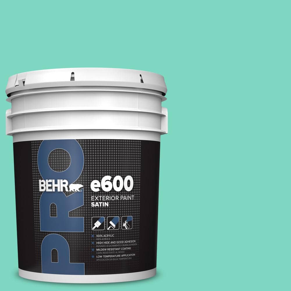 BEHR PRO 5 gal. #480A-3 Mint Majesty Satin Exterior Paint