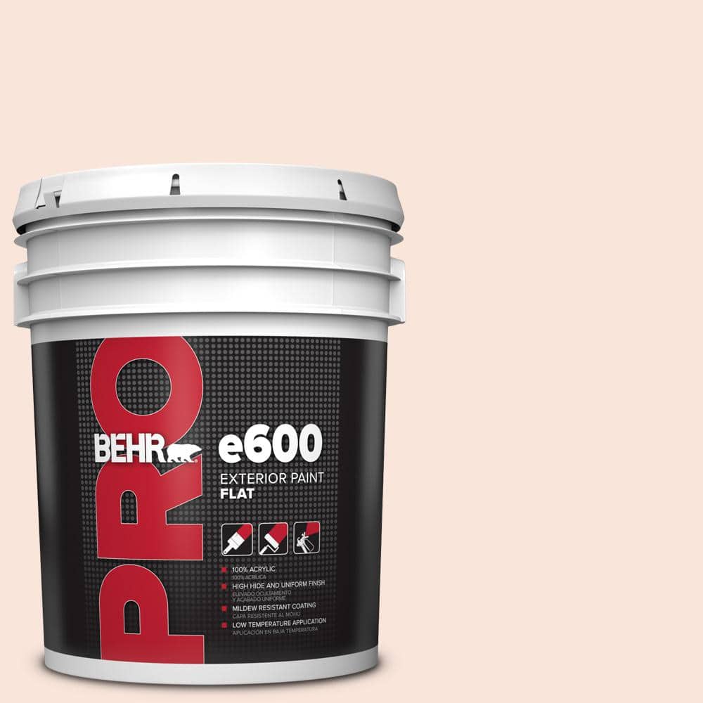 BEHR PRO 5 gal. #220C-1 White Peach Flat Exterior Paint