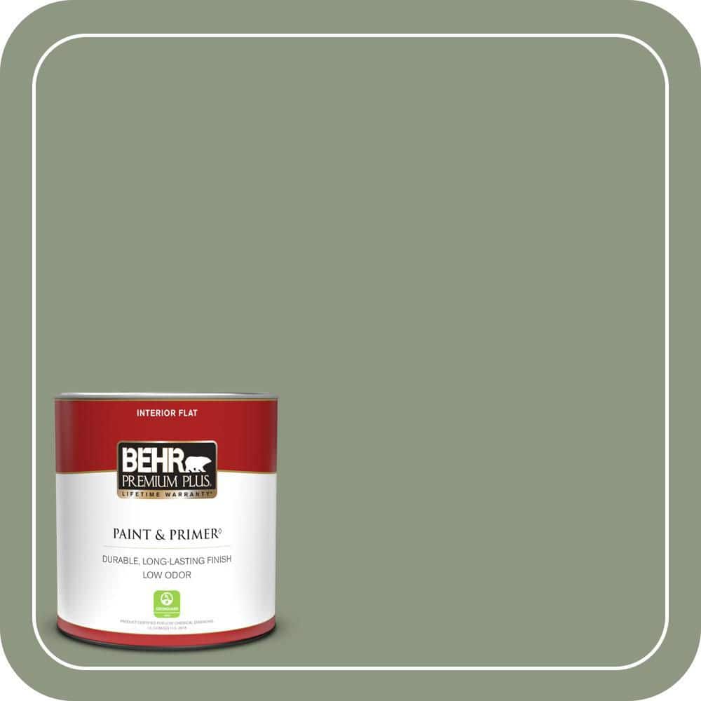 BEHR PREMIUM PLUS #PPU11-17 Hillside Green Enamel Interior/Exterior Paint & Primer Color Sample (1)