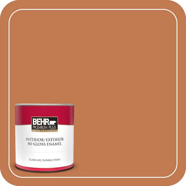 BEHR PREMIUM PLUS #240D-6 Chivalry Copper Enamel Interior Stain-Blocking Paint and Primer (4)