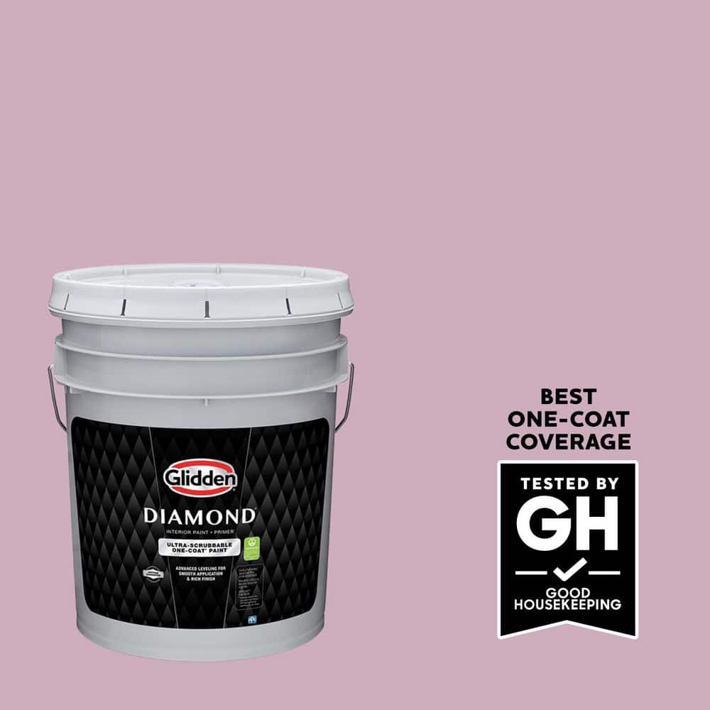 Glidden Diamond 5 gal. PPG1045-4 Pink Potion Semi-Gloss Interior Paint