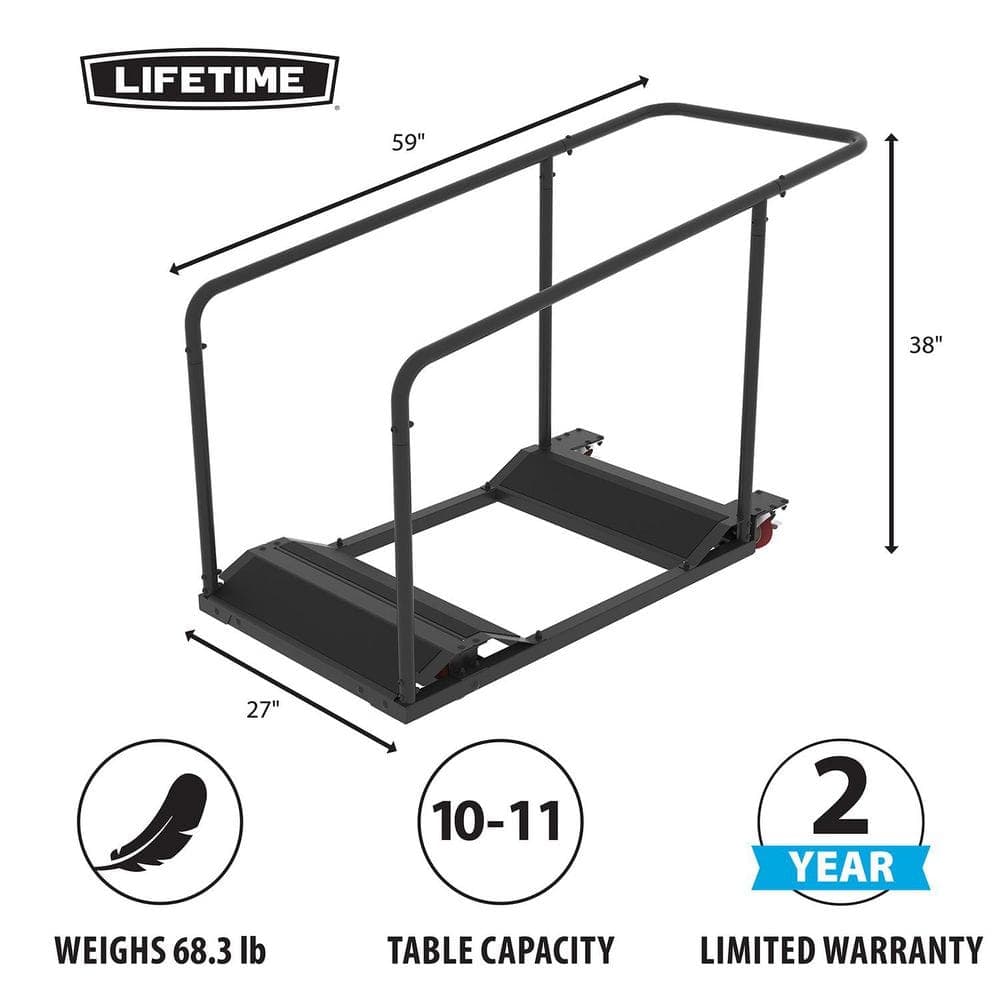 Lifetime 1-Tier Steel Table Cart (2)