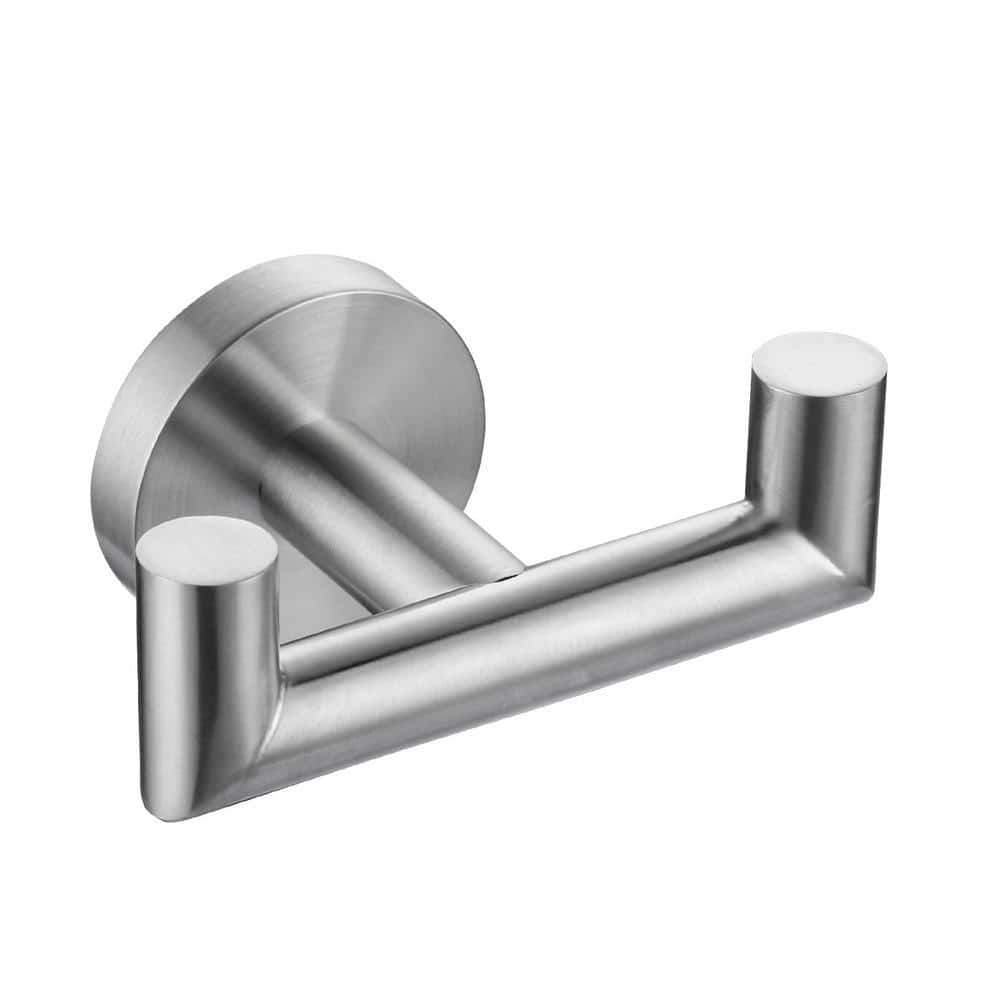 ARCORA J-Hook Double Robe/Towel Hook Stainless Steel in Brushed Nickel (1)