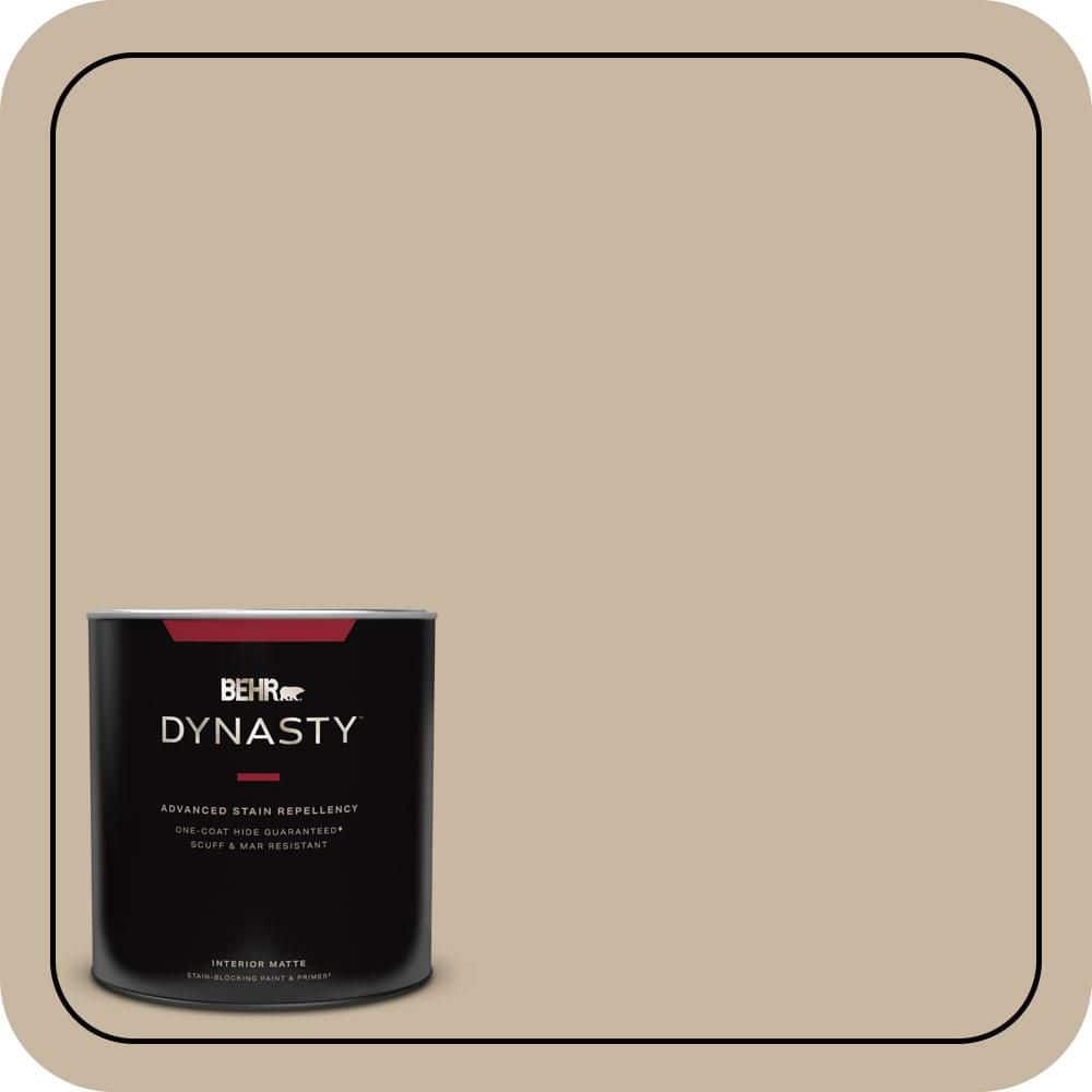 BEHR DYNASTY 1 qt. #QE-28 Ranch Tan Matte Interior Stain-Blocking Paint and Primer