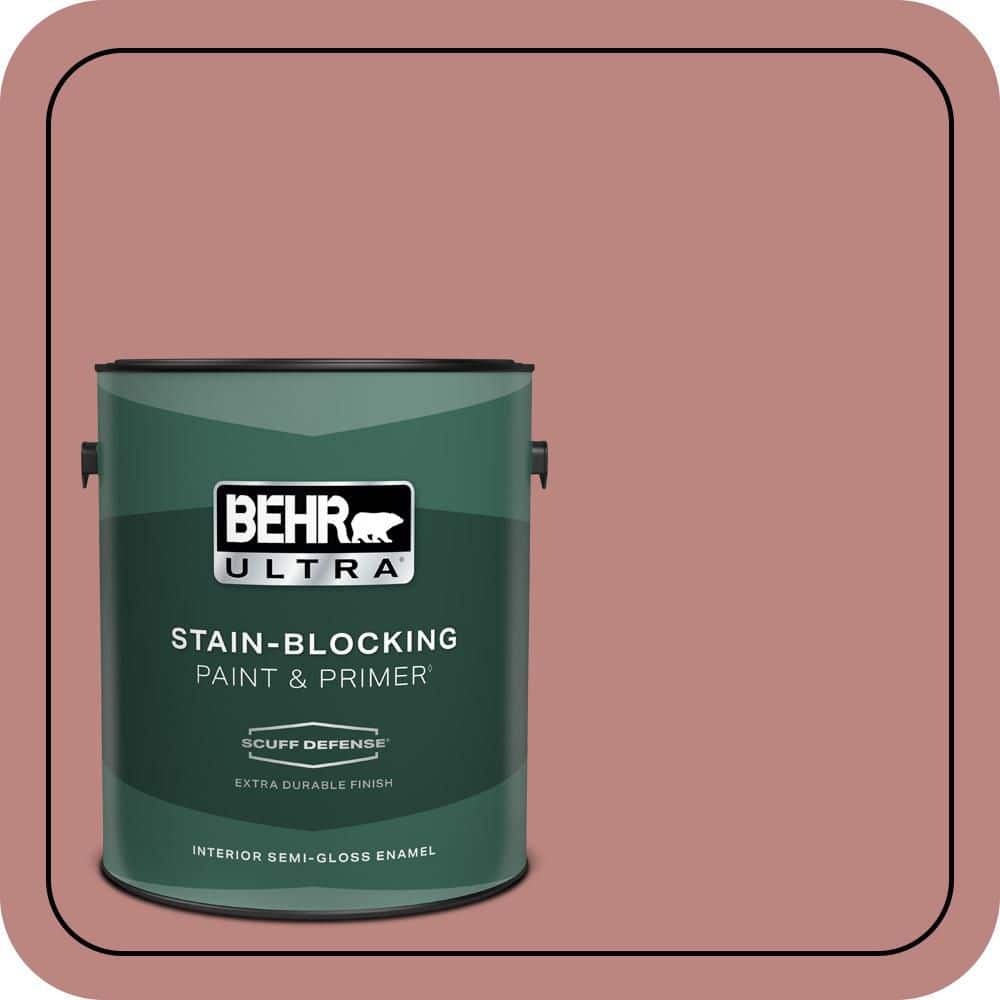 BEHR ULTRA 1 gal. #S150-4 Red Clover Extra Durable Semi-Gloss Enamel Interior Paint & Primer (1)