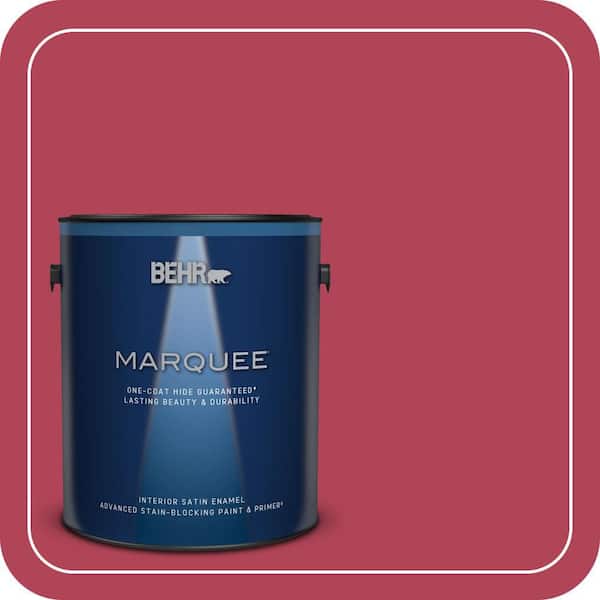 BEHR PREMIUM PLUS 1 gal. #130B-7 Cherry Wine Semi-Gloss Enamel Low Odor Interior Paint & Primer (4)
