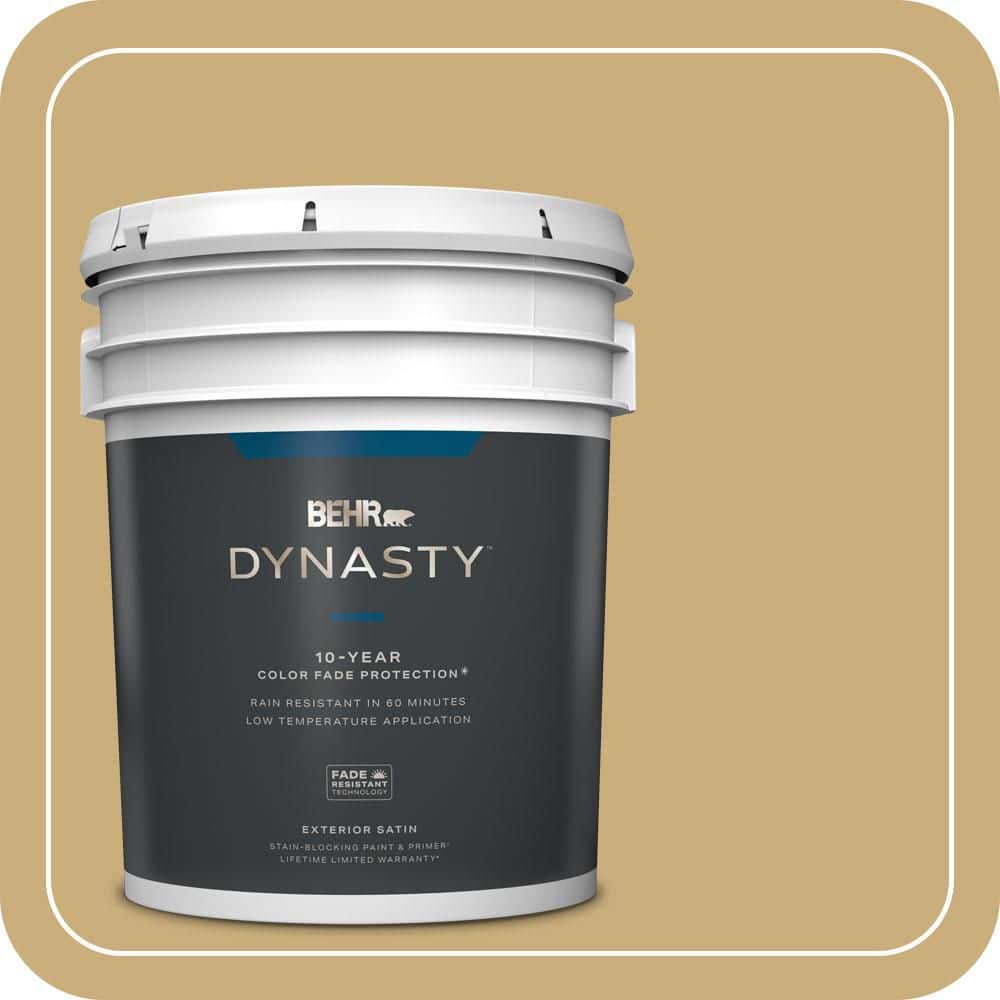BEHR DYNASTY 5 gal. #PPU6-16 Cup Of Tea Satin Enamel Exterior Stain-Blocking Paint & Primer