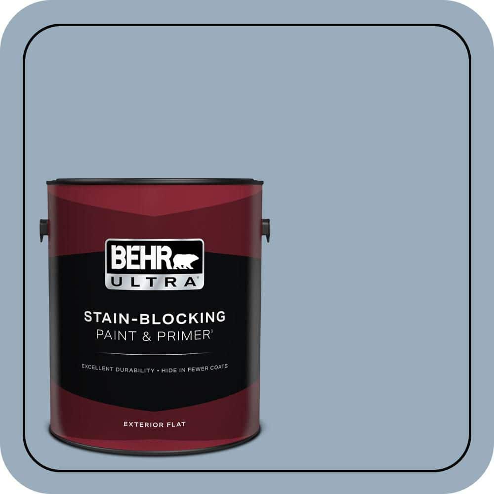 BEHR ULTRA 1 gal. #S510-3 Ombre Blue Flat Exterior Paint & Primer