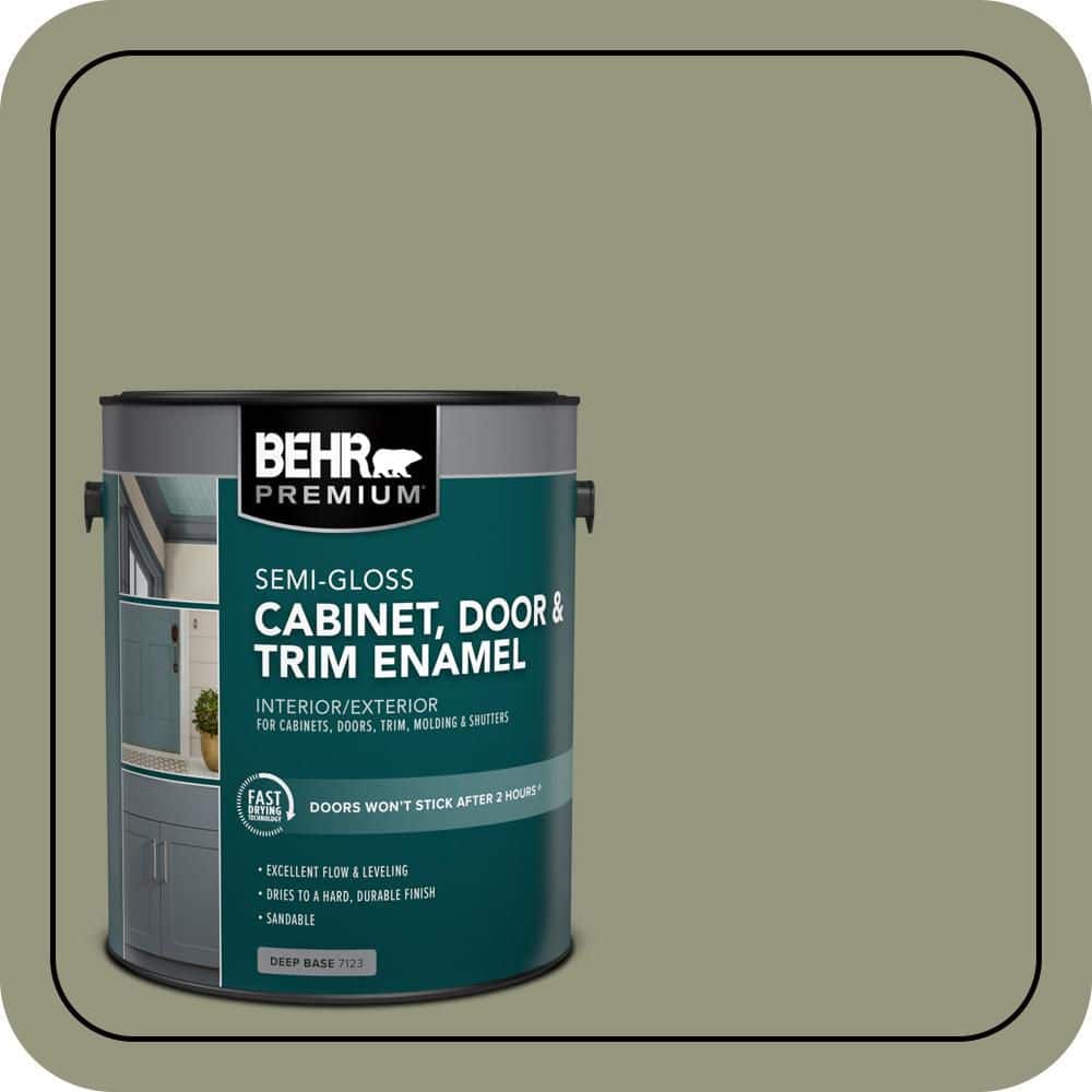 BEHR PREMIUM 1 gal. #S380-5 Milkweed Pod Semi-Gloss Enamel Interior/Exterior Cabinet, Door & Trim Paint (1)