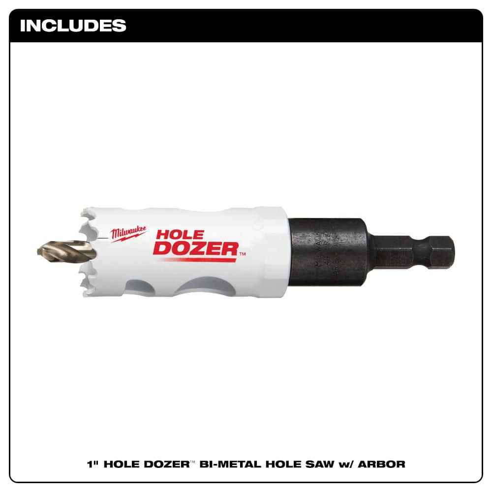 Milwaukee 1 in. Hole Dozer Bi-Metal Hole Saw with 3/8 in. Arbor & Pilot Bit (4)