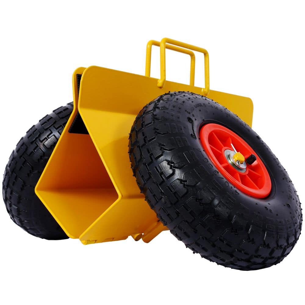 Laybus Yellow Drywall Cart, Heavy Duty Panel Dolly Slab Dolly with Handle Peneumatic Tires Wheels 600 lb. Load Capacity (3)