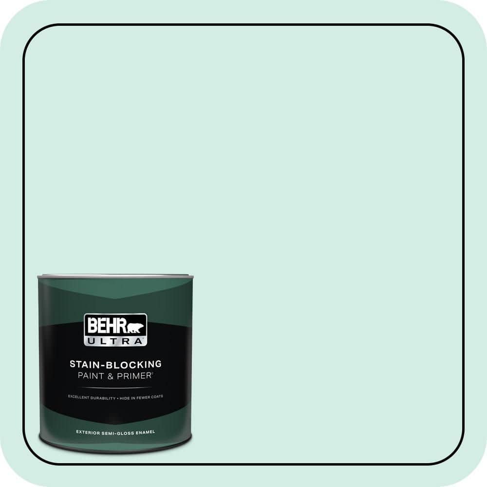 BEHR ULTRA 1 qt. #490C-2 Adriatic Mist Semi-Gloss Enamel Exterior Paint & Primer
