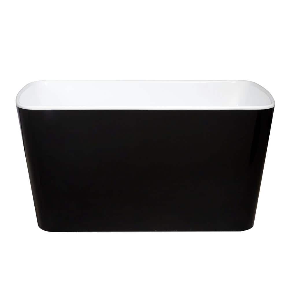 TCYO 49 in. x 28 in. Acrylic Freestanding Soaking Bathtub in Glossy Black (1)