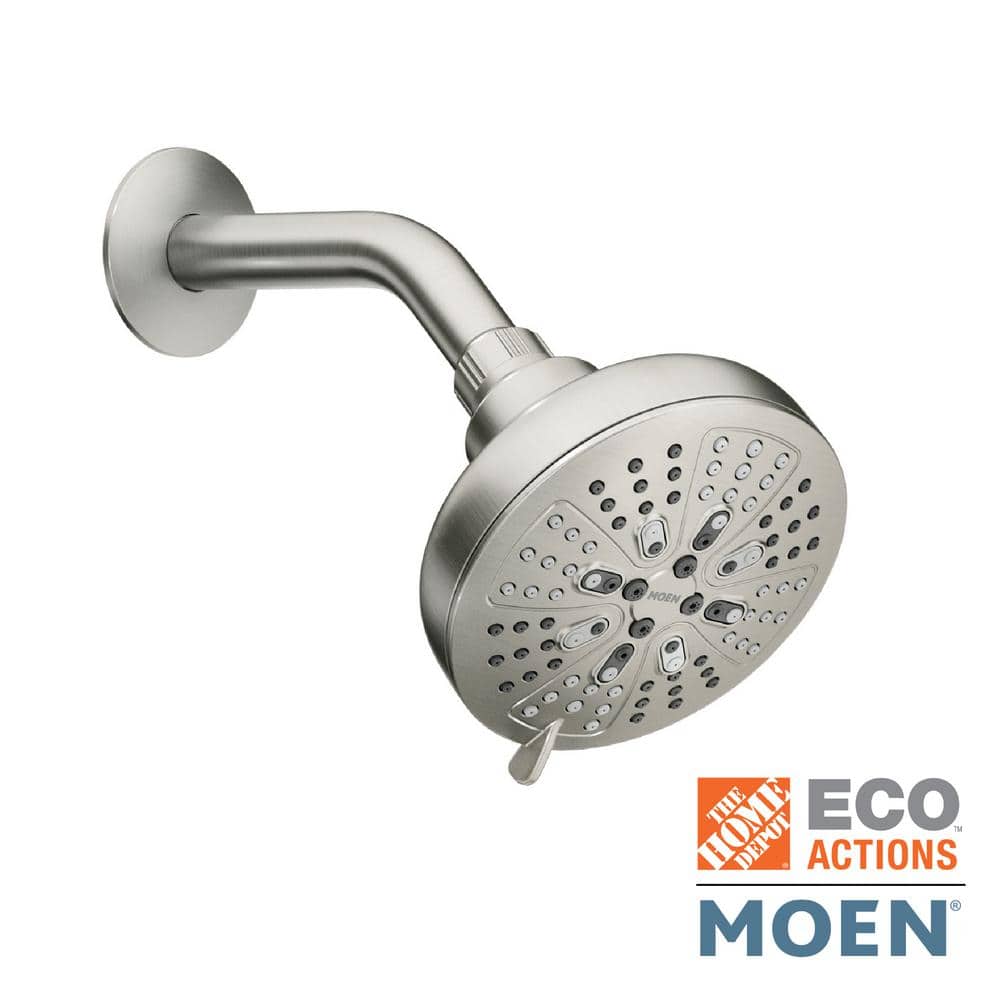 MOEN HydroEnergetix 8-Spray 1.75 GPM 4.75 in. Tub Wall Mount Fixed Shower Head in Spot Resist Brushed Nickel (2)