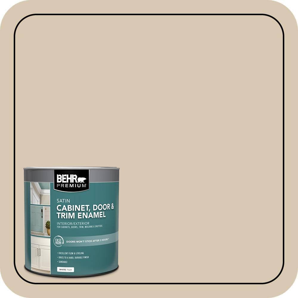 BEHR PREMIUM 1 qt. #MS-41 Sandstone Beige Satin Enamel Interior/Exterior Cabinet, Door & Trim Paint (1)