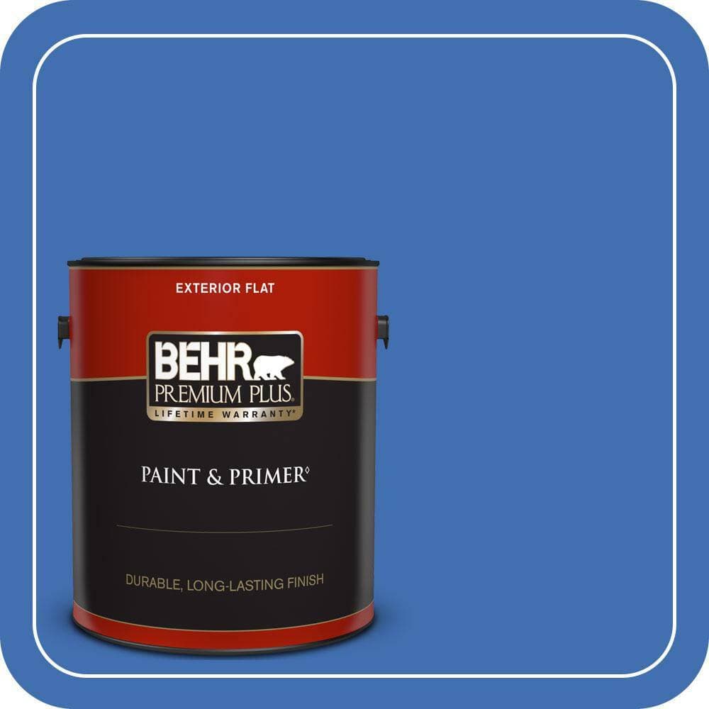 BEHR PREMIUM PLUS 1 gal. #T18-17 Wide Sky Flat Exterior Paint & Primer (1)
