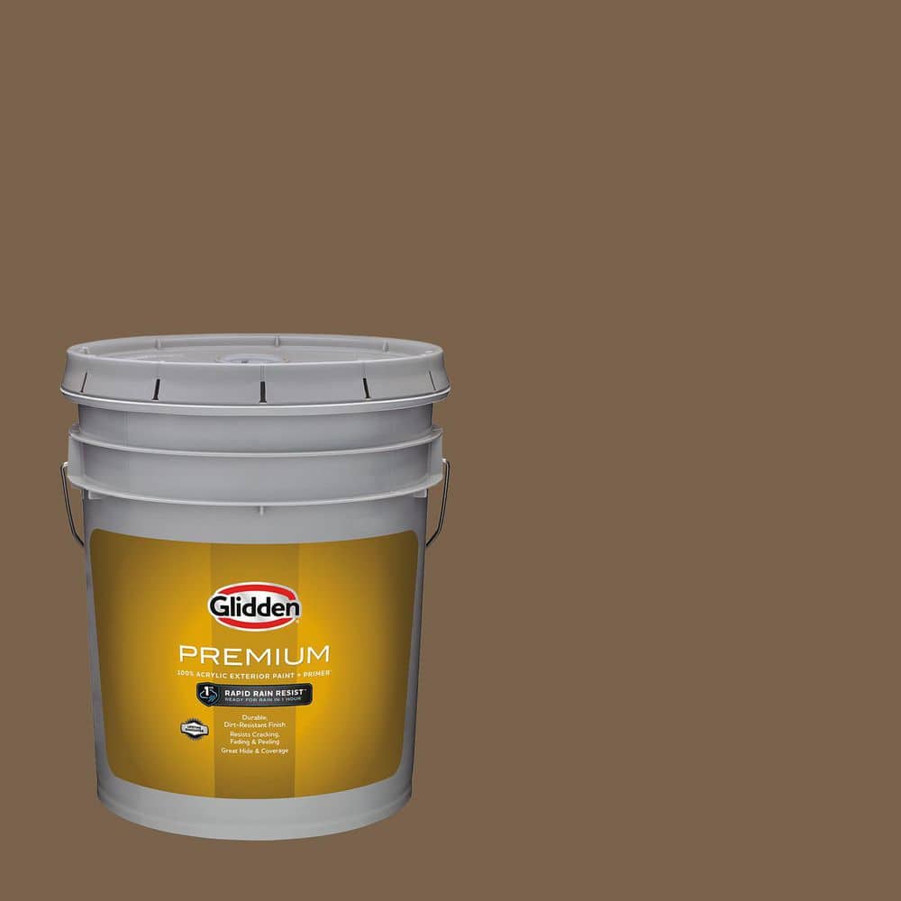 Glidden Premium 5 gal. PPG1085-7 Fig Branches Satin Exterior Latex Paint