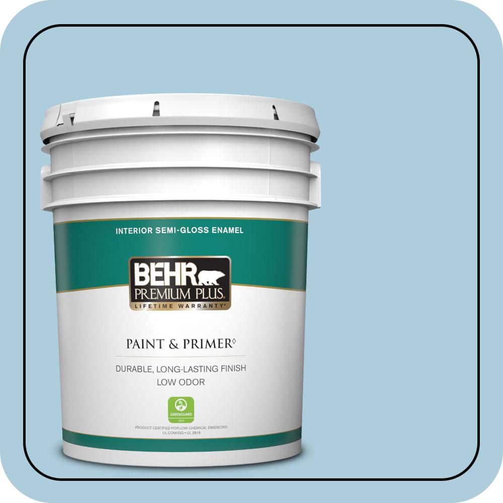 BEHR PREMIUM PLUS 5 gal. #M500-2 Early September Semi-Gloss Enamel Low Odor Interior Paint & Primer