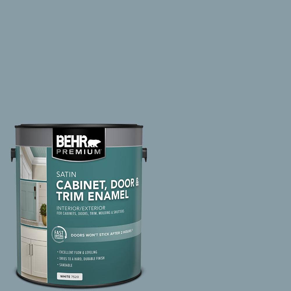 BEHR PREMIUM 1 gal. #MQ5-27 Rainy Season Satin Enamel Interior/Exterior Cabinet, Door & Trim Paint (1)