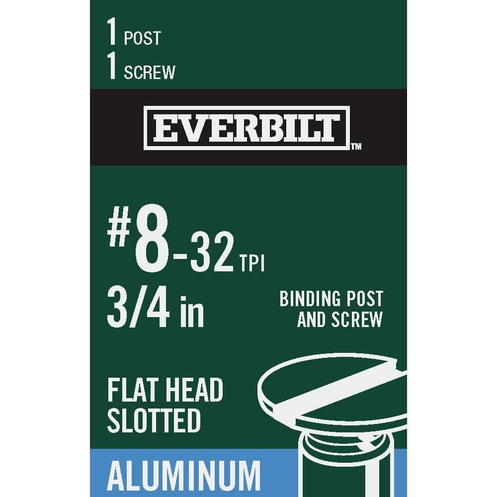 Everbilt 3/16 in. x 3/4 in. Aluminum Binding Post with Flat-Head Slotted Drive Screw (1)
