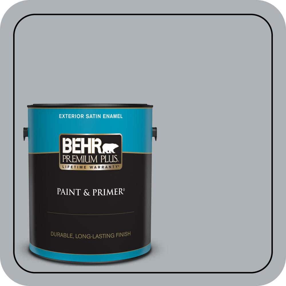 BEHR PREMIUM PLUS 1 gal. #N510-3 Stargazer Satin Enamel Exterior Paint & Primer