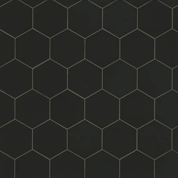 MSI Glassel Nero Hexagon 9 in. x 10 in. Matte Porcelain Floor and Wall Tile (0.49 sq. ft./Each)