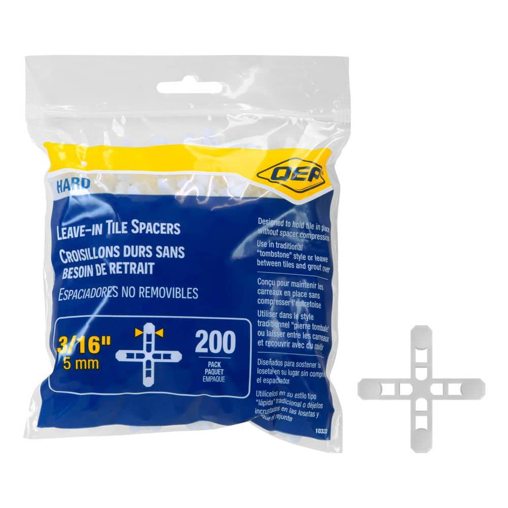 QEP 3/16 in. Hard Tile Spacers for Traditional or Leave-In Installation (200-Pack) (2)