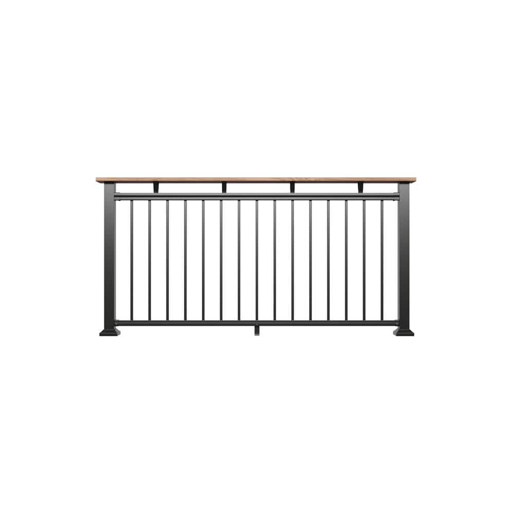 Fiberon Cityside Black Over The Post Drink Rail Adapter Kit for 6 ft. Line Section (2)