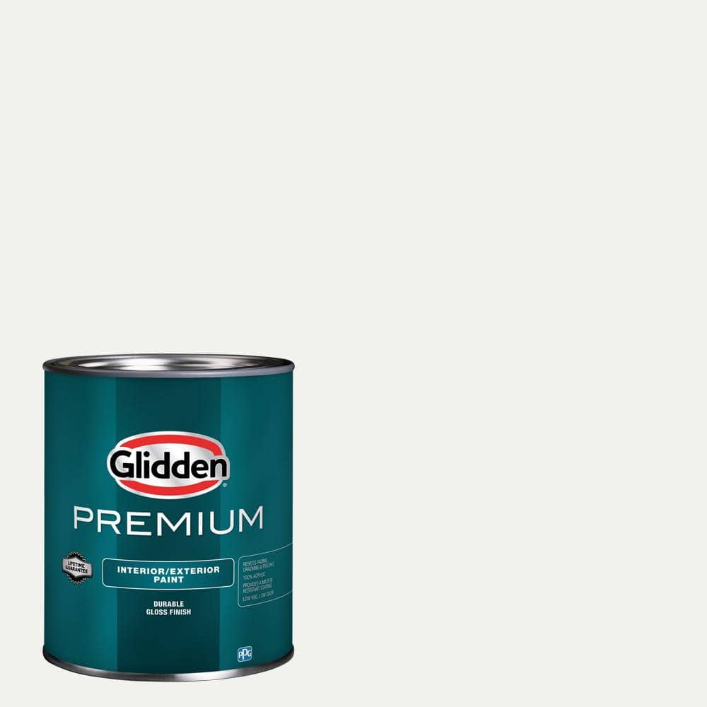 Glidden Premium 1 qt. Delicate White PPG1001-1 High Gloss Interior/Exterior Trim, Door and Cabinet Paint