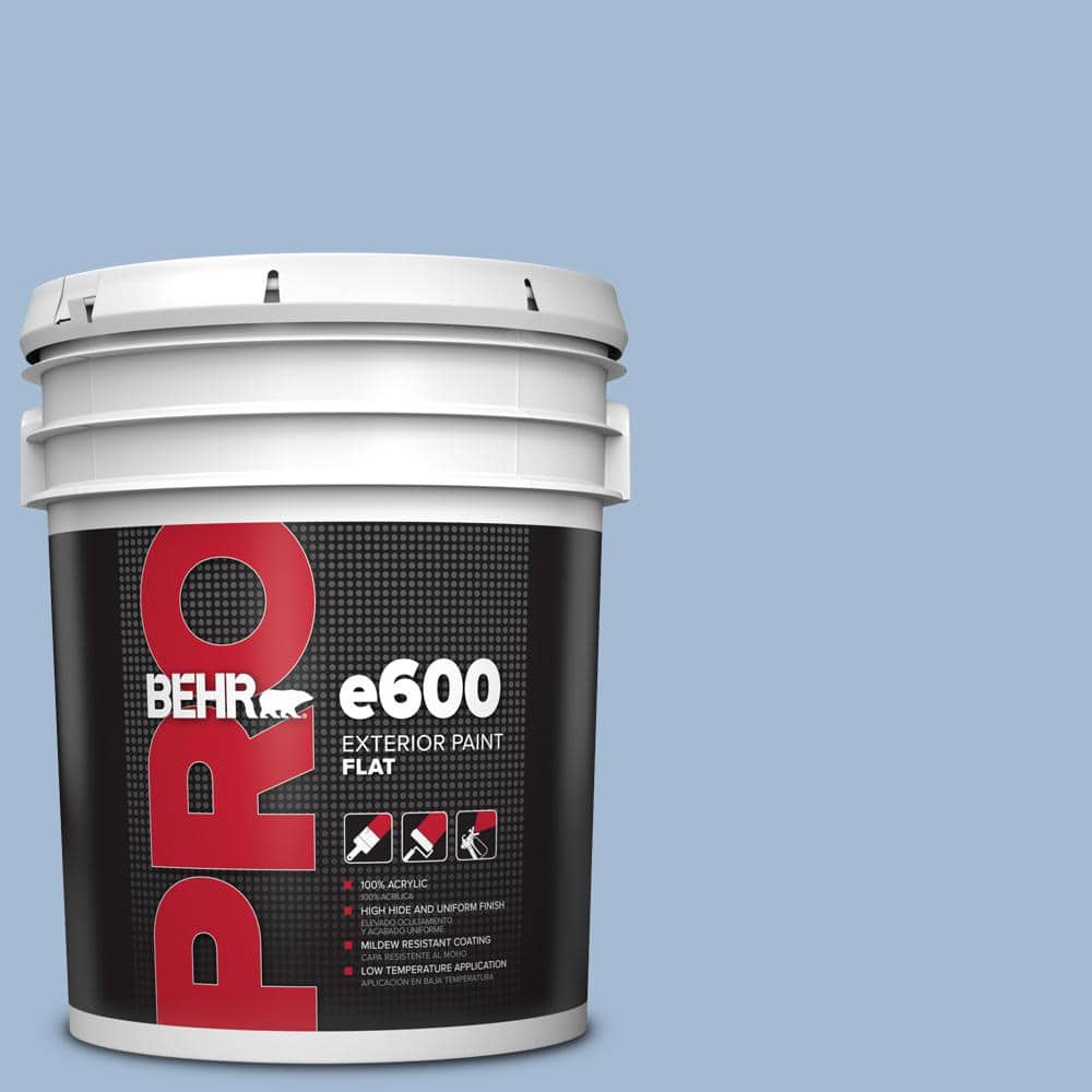 BEHR PRO 5 gal. #M530-3 Perennial Blue Flat Exterior Paint