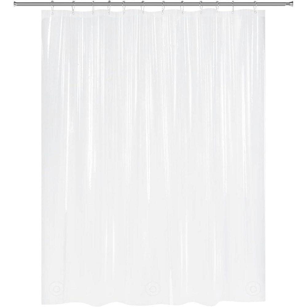 JFVKAF Frosted 72 in. W x 72 in. L PEVA Shower Curtain in Frosted Clear PVC (1)