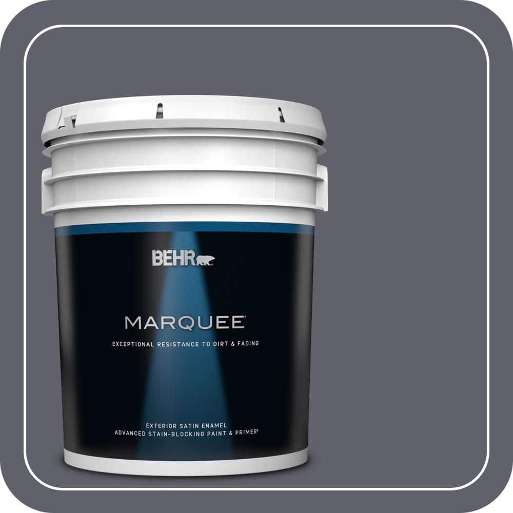 BEHR MARQUEE 5 gal. #N540-6 Script Ink Satin Enamel Exterior Paint & Primer