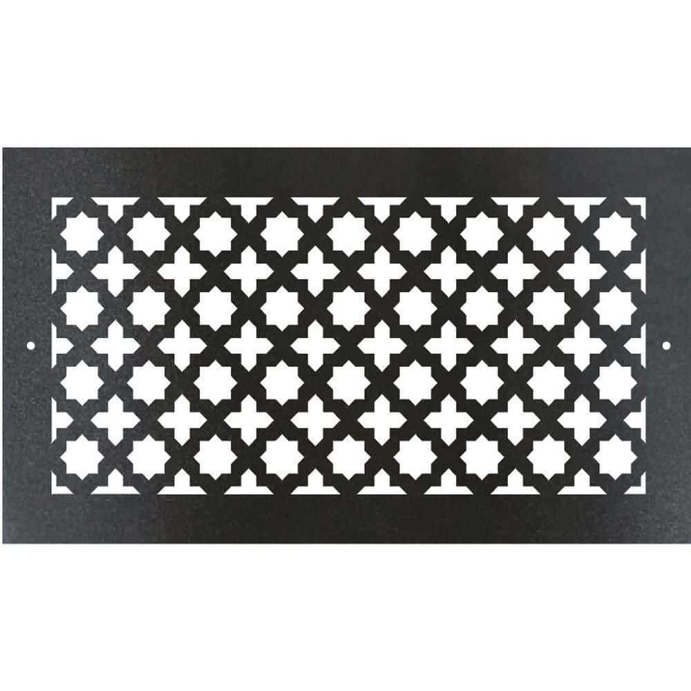 STELLAR Metal Screw-In Floor Register. Duct Opening 6x12 (Overall 8x14) - French Pavillion Design (1)