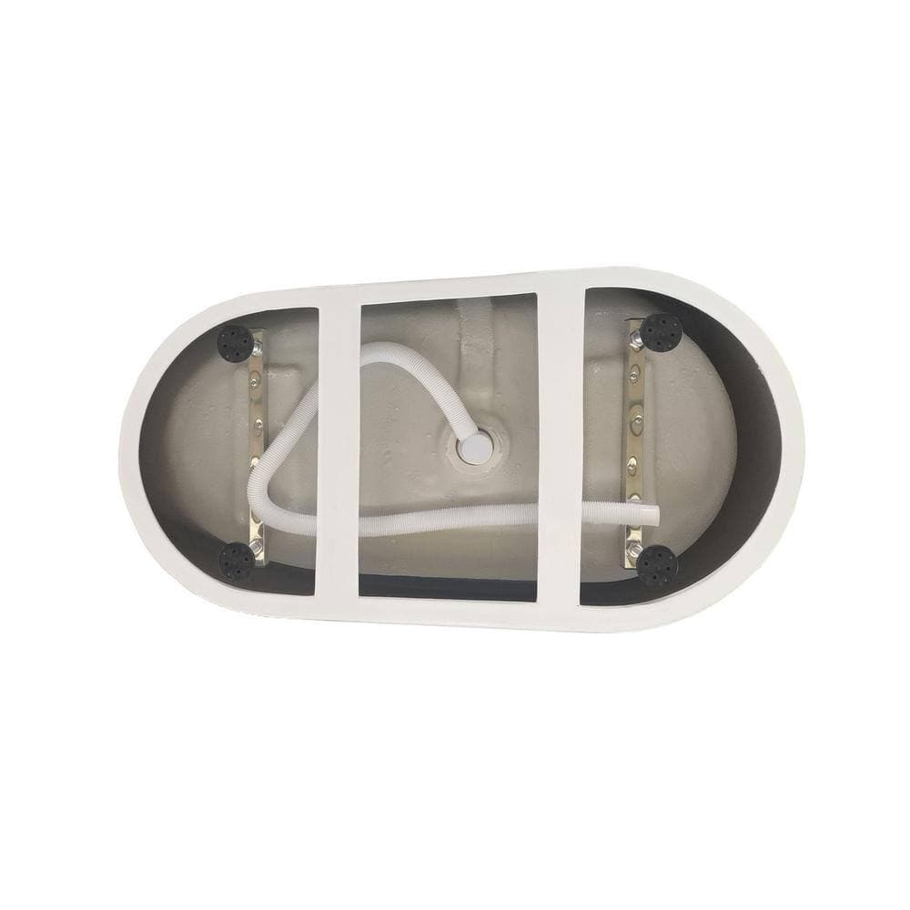 Unbranded Timeless Home 59 in. x 31.5 in. Soaking Bathtub with Center Drain in Glossy White with Brushed Nickel Trim (3)