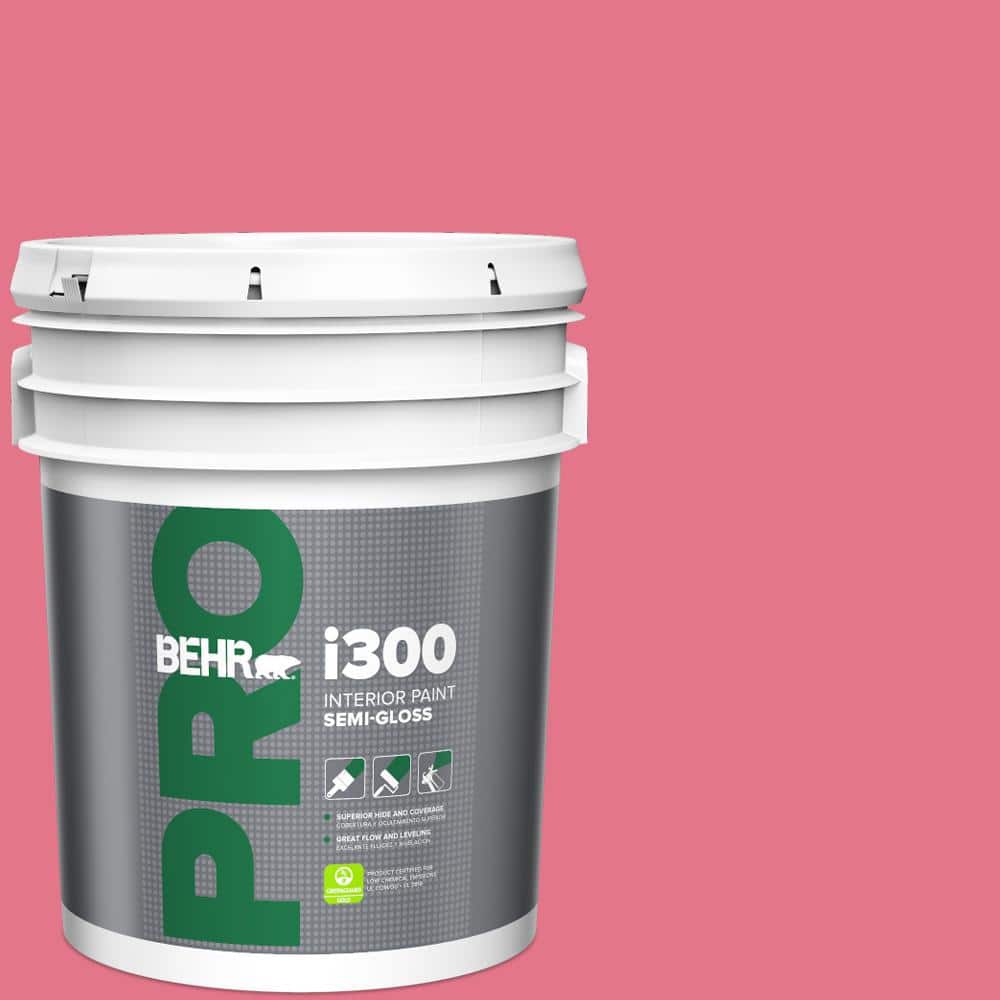 BEHR PRO 5 gal. #120B-6 Watermelon Pink Semi-Gloss Interior Paint