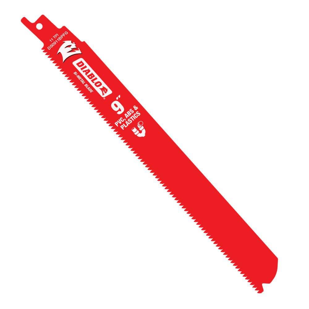 DIABLO 9 in. 11 TPI PVC, ABS, and Plastics Cutting Bi-Metal Reciprocating Saw Blade (5-Pack)