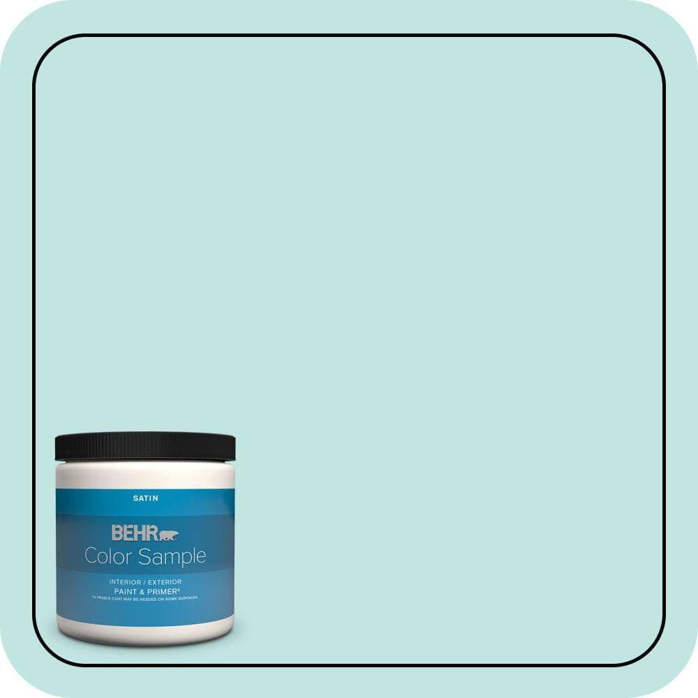 BEHR PREMIUM PLUS 8 oz. #510C-2 Windwood Spring Satin Enamel Interior/Exterior Paint & Primer Color Sample