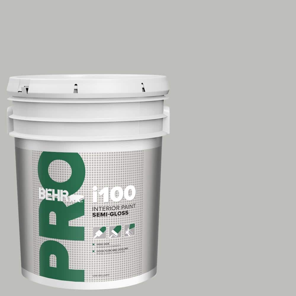 BEHR PRO 5 gal. #PPU24-17 Hailstorm Gray Semi-Gloss Interior Paint