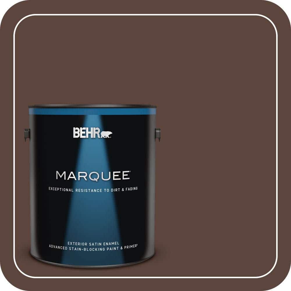 BEHR MARQUEE 1 gal. #T15-5 Heritage Oak Satin Enamel Exterior Paint & Primer (1)
