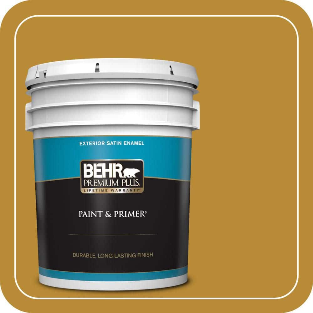 BEHR PREMIUM PLUS 5 gal. #S-H-340 Treasures Satin Enamel Exterior Paint & Primer