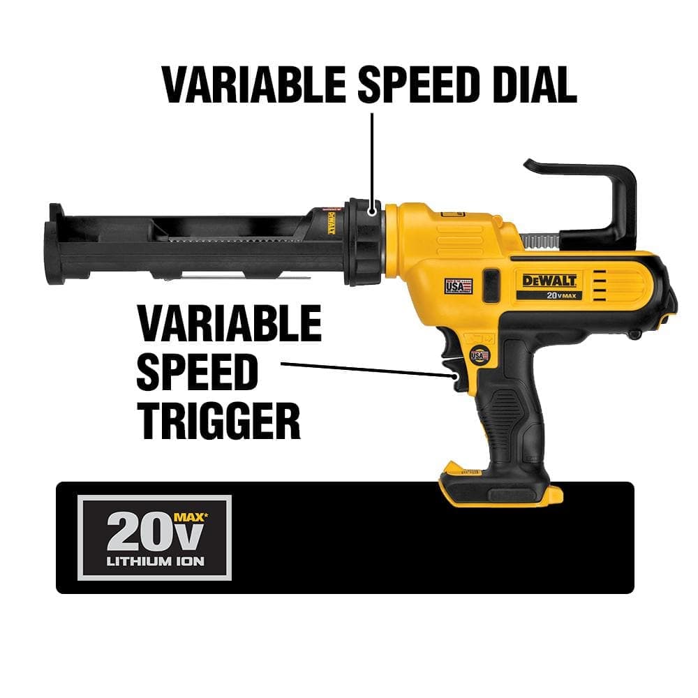 DEWALT 20V MAX Cordless 10 oz / 300 ml Adhesive Gun with (1) 20V 2.0Ah Battery and Charger (2)