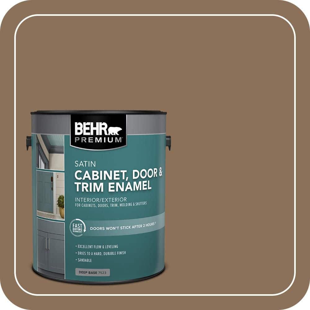 BEHR PREMIUM 1 gal. #280F-6 Sweet Georgia Brown Satin Enamel Interior/Exterior Cabinet, Door & Trim Paint