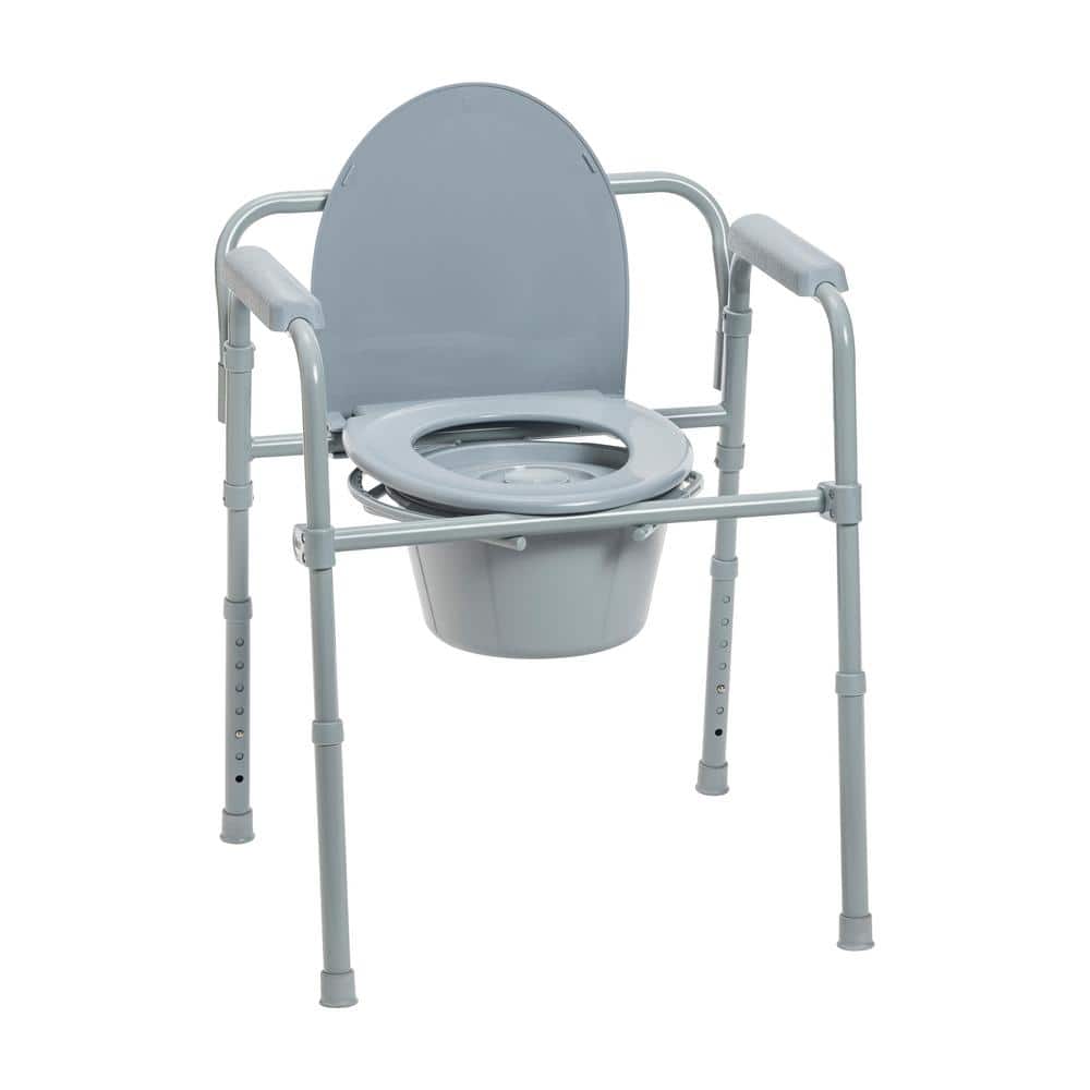 Drive Medical Folding Steel Bedside Commode