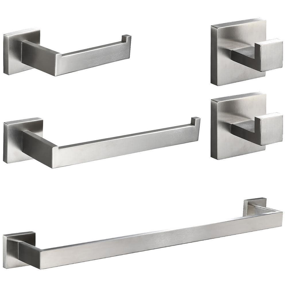 YSQCAR 5-Piece Bath Hardware Set with Towel Bar Toilet Paper Holder Towel Hook